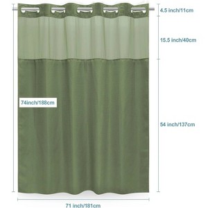 LunaLulinlk No Hook Fabric Shower Curtain with Snap Lining - 1 of 4