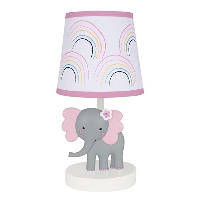 Image of Bedtime Originals Rainbow Jungle Elephant Lamp with Shade & Bulb (Includes CFL Light Bulb)