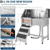 38in Stainless Steel Dog Washing Station with Non-Slip Grate, Shower, Soap Box, Faucet, 220lbs Capacity Pet Grooming Bath Tub, Left Door - 3 of 4