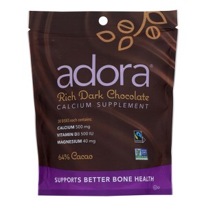 Adora Calcium Supplement Rich Dark Chocolate - 30 Count - 1 of 3