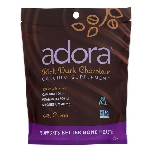 Adora Calcium Supplement Rich Dark Chocolate - 30 Count - image 1 of 3