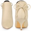 Perphy Women's Pointed Toe Side Zip Back Bow Kitten Heel Ankle Booties - 2 of 4