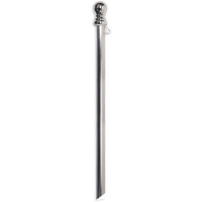 Evergreen Chrome Finish Aluminum Flag Pole with Anti Wrap Tube, 56 inches Flag Pole Hardware
