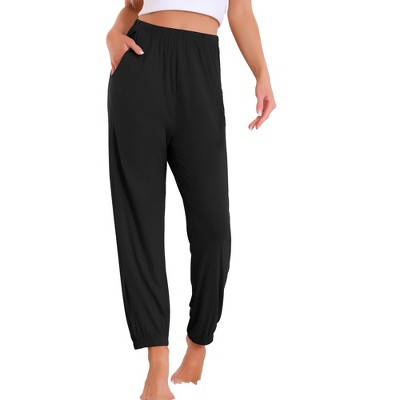 INSPIRE CHIC Women's Soft Comfy Elastic Waistband Pajama Pants Lounge Pants with Slash Pocket