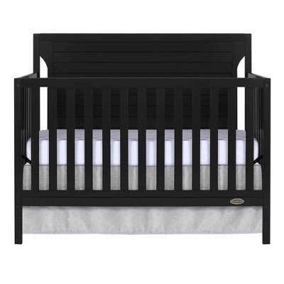 Black 5-in-1 Convertible Crib with Full Back Panel