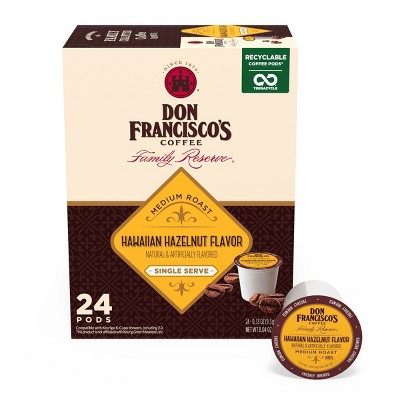 Don Francisco s Hawaiian Hazelnut Medium Roast Coffee Single Serve Pods 24ct Target