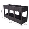 VisioGear Planter Raised Beds, Elevated Planter Garden Box with Drainage, Outdoor Standing Planter Beds Gardening Kit, Brown, 47.2"*15.7"*27.7" - 3 of 4