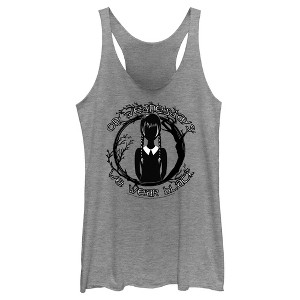 Women's Wednesday On Wednesdays We Wear Black Racerback Tank Top - 1 of 4