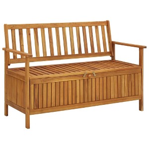 Storage Bench Natural wood Solid acacia wood Medium Storage Bench - 1 of 4