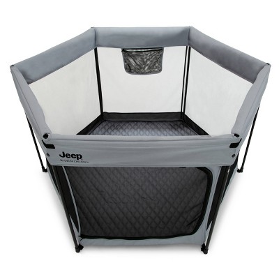 Jeep Hexagon Gray Metal and Plastic Pop Up Play Yard