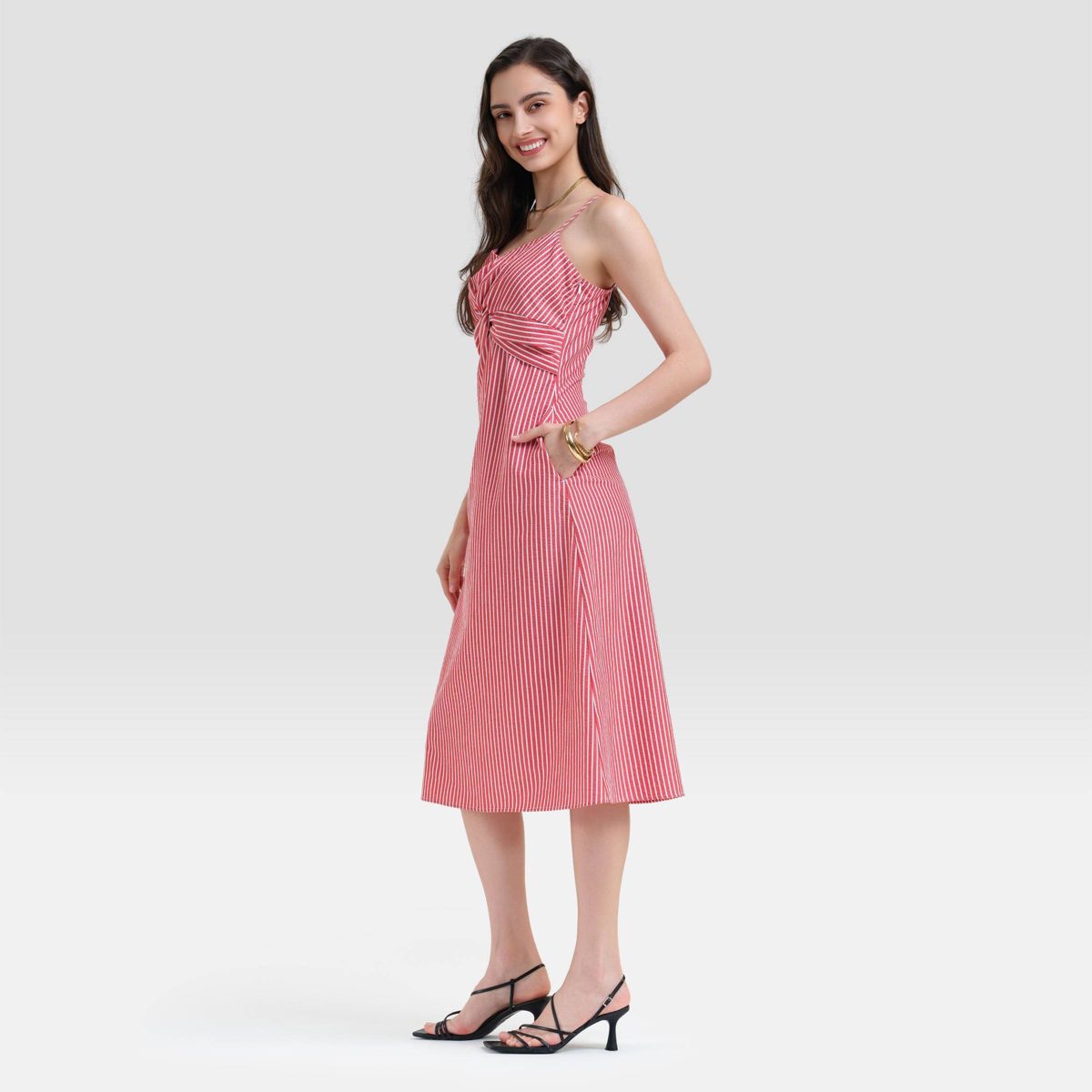 Women's Twist-Front Midi Cami Dress - A New Day™ - thumbnail 10