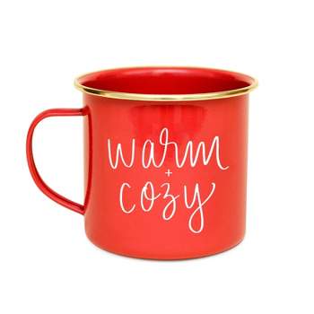 Sweet Water Decor Warm and Cozy Red Metal Coffee Mug -18oz