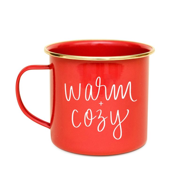 Sweet Water Decor Warm and Cozy Red Metal Coffee Mug -18oz, 1 of 7