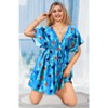 HAPPY BAY Women's Beachwear Bikini Mini Dress Patriotic Coverups Summer Swim Beach Cover Ups for Swimwear XL-XXL Bright Blue Stars - 4 of 4