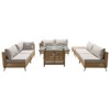 Nestfair 8pc Wicker Outdoor Sofa Set with Fire Pit Table and Coffee Table Beige - 3 of 4