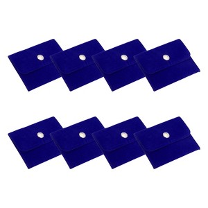 Unique Bargains Earrings Bracelets Velvet Pouches Snap Button Portable Jewelry Storage Bag 8 Pcs - 1 of 4