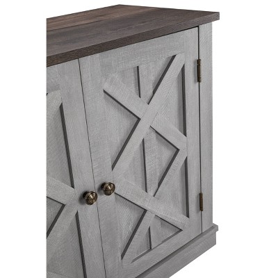 48 in. Rustic Off-White Wood TV Stand with Cabinet