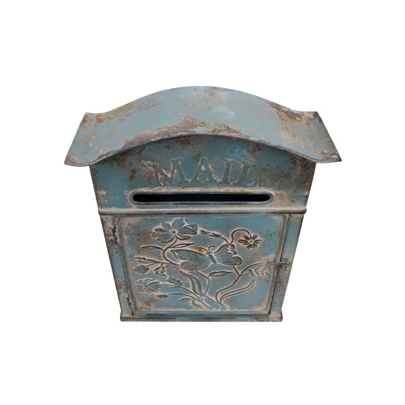 Embossed Tin Mail Box Blue - Storied Home, 5 of 11