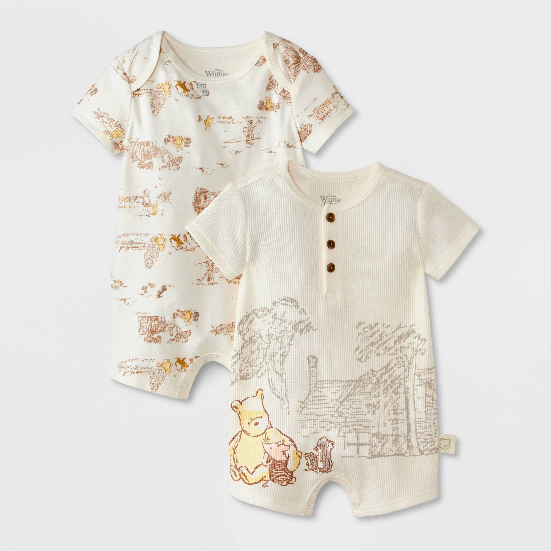 Baby 2pk Disney Winnie the Pooh Collection Romper - Beige