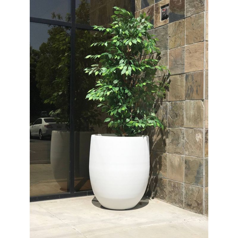 Rosemead Home &#38; Garden, Inc. 17&#34; Wide Modern Concrete Indoor Outdoor Planter Pot Pure White, 5 of 11