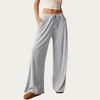 Anna-Kaci Women’s Soft Ribbed Pants with Wide Relaxed Legs Adjustable Drawstring Waistband and Stretch Fabric - 3 of 4