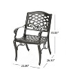 GDFStudio Prague Outdoor Cast Aluminum Dining Chairs (Set of 2) - 3 of 4