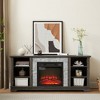 58" TV Media Stand with 18" Electric Fireplace Insert, Faux Stacked Stone Surround, Modern Entertainment Console with Open Storage - 4 of 4