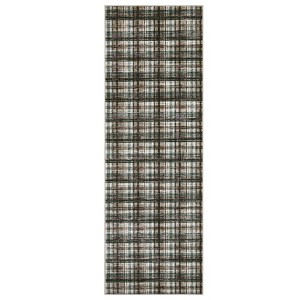 Indoor Modern Geometric Checkered Non Slip Area Rugs, Low Pile Non Slip Floor Carpet for Home Office - 1 of 4