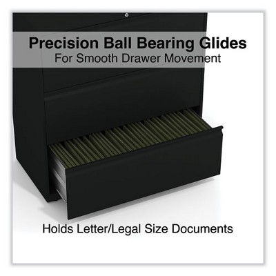 Black Steel 3-Drawer Lockable Lateral File Cabinet