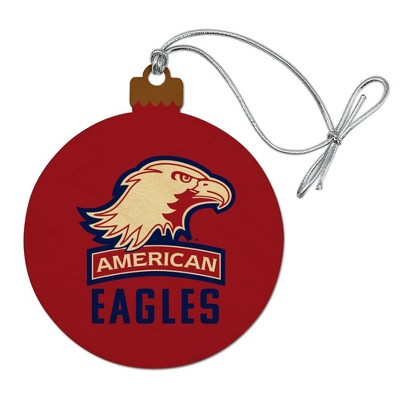 American University Eagles Logo Wood Christmas Tree Holiday Ornament