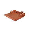 Foldable Corduroy Sleeper Sofa Bed with Square Pillow, Fixed-Shape Frame and Folding Mattress Design - 2 of 4