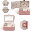Jewelry Organizer Box, 2 Layers, Large Capacity, Double Lock and Large Mirror, Hidden Necklace Hooks, Removable Dividers - 4 of 4