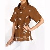 LA LEELA Women's Summer Casual Blouse Shirt Solid Blouses Button Up Short Sleeve Dress Tee Shirts Hawaiian Tops for Women - 2 of 4