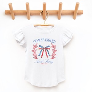 The Juniper Shop Star Spangled And Sassy Coquette Flutter Sleeve Tee - 1 of 4