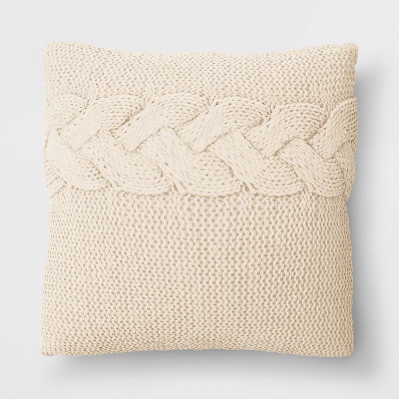 Cable Knit Throw Pillow - Threshold™, 1 of 11