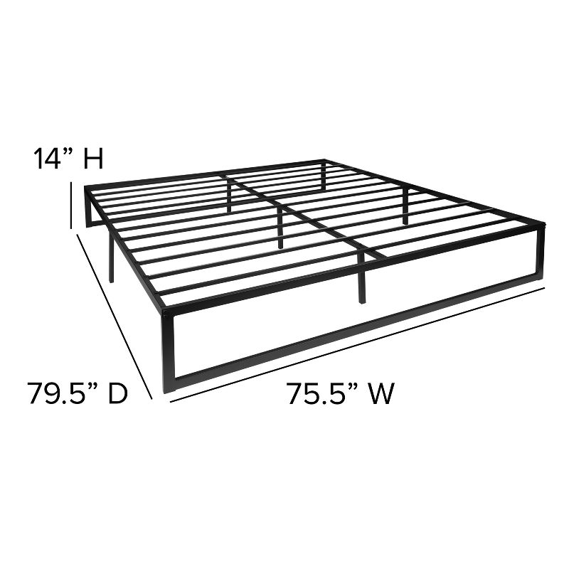 Emma and Oliver 14 Inch Twin Metal Platform Bed Frame/Steel Slat Support/No Box Spring Needed, 6 of 17