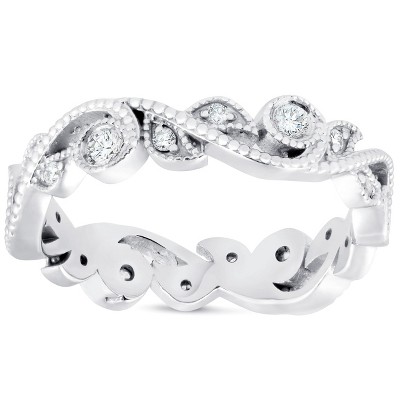 Pompeii3 3/8ct Diamond Eternity Ring 14k White Gold Womens Stackable Wedding Band