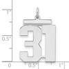 Black Bow Jewelry Sterling Silver, Athletic Collection, Large Polished Number 31 Pendant - 2 of 3