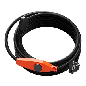 VEVOR Pipe Heating Cable, 80FT 7W/FT Heat Tape for Pipes with Built-in Thermostat, Water Pipe Heat Cable Protects PVC Hose, Black - 1 of 4