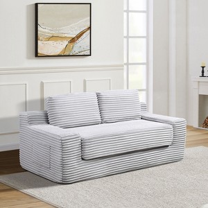 KTMBDW 70" Oversized Double Chaise,Cloud Plush Sofa Deep Seat,No Assembly Required,Modern Corduroy Loveseat Chair for Living Room - 1 of 4