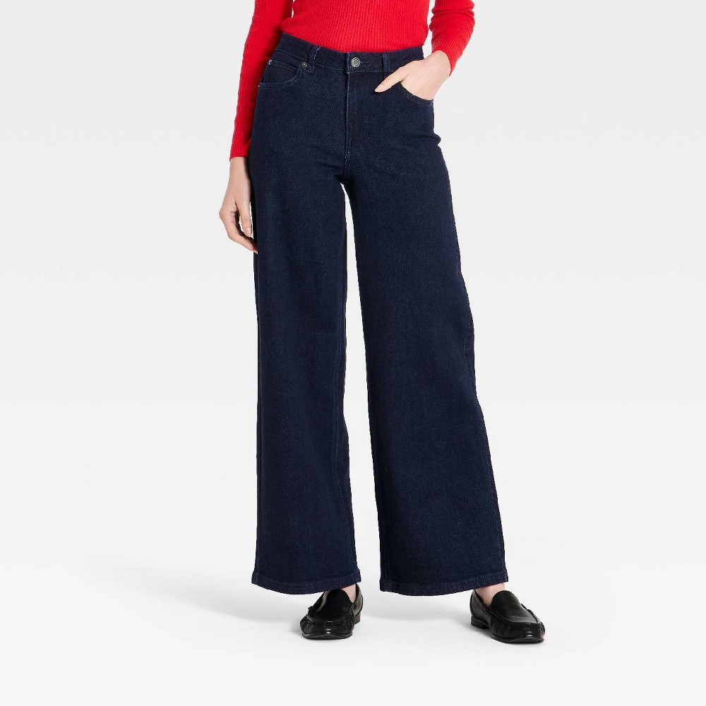 Women's High-Rise Denim Wide Leg Pants - A New Day™ Indigo 6