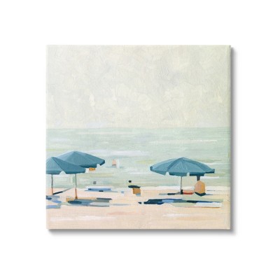 Stupell Industries Abstract Beach Umbrellas on Shore Gallery Wrapped Canvas Wall Art