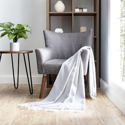 Soft Herringbone Throw Blanket With Fringe 50" X 60" - Becky Cameron