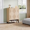 6-Tier Shoe Storage Cabinet with Doors, Wood Shoe Organizer Rack with Adjustable Shelf - 4 of 4