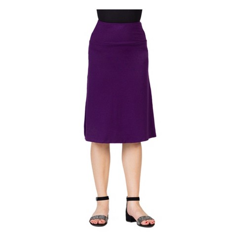 Girls Casual Solid Color Elastic Waist A Line Skirt-purple-m : Target