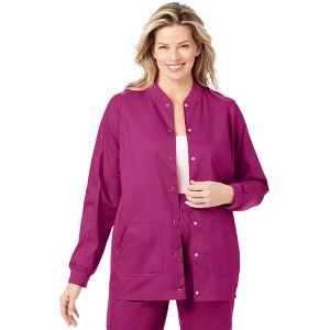 Comfort Choice Women's Plus Size Snap Front Scrub Jacket - 1 of 4