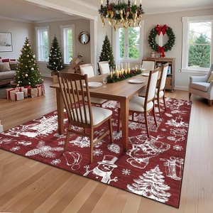 COZONY Christmas Area Rug, Non-Slip Ultra-Soft Low Pile Holiday Accent Rug for Bedroom, Living Room, Playroom, Nursery, Dining Room & Foyer - 1 of 4