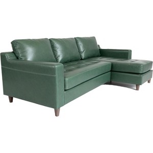 88.9" L-Shape Sofa&Couch with Convertible Chaise, Sectional Sofa with Deep Seat, Modern Mid-Century Sofa for Living Room, 3 Seat Comfy Leather Couch - 1 of 1