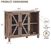 Farmhouse Shoe Cabinet with 2 Mesh Door & Adjustable Shelves, Freestanding Shoe Racks for 14 Shoes,  Rustic Shoe Organizers for Entryway, Light Brown - 3 of 4