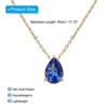 Unique Bargains Women's Birthstone Cubic Zirconia 18K Gold Plated Teardrop Necklace 17.7" - 2 of 4